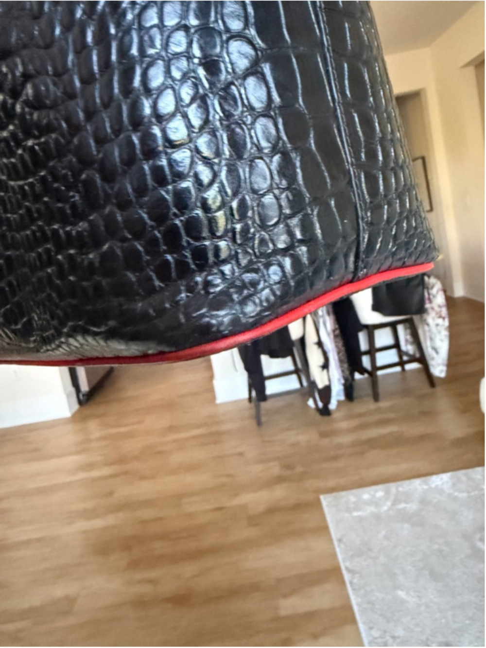 CHRISTIAN LOUBOUTIN CABAROCK EMBOSSED LARGE TOTE BAG Authentic - Picture 11 of 14